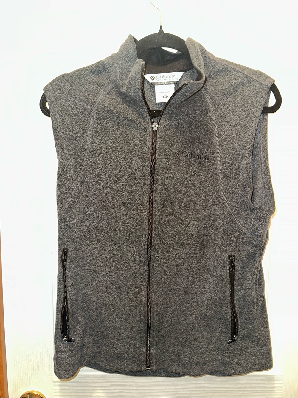 Columbia Men's Charcoal Full-Zip Fleece Vest